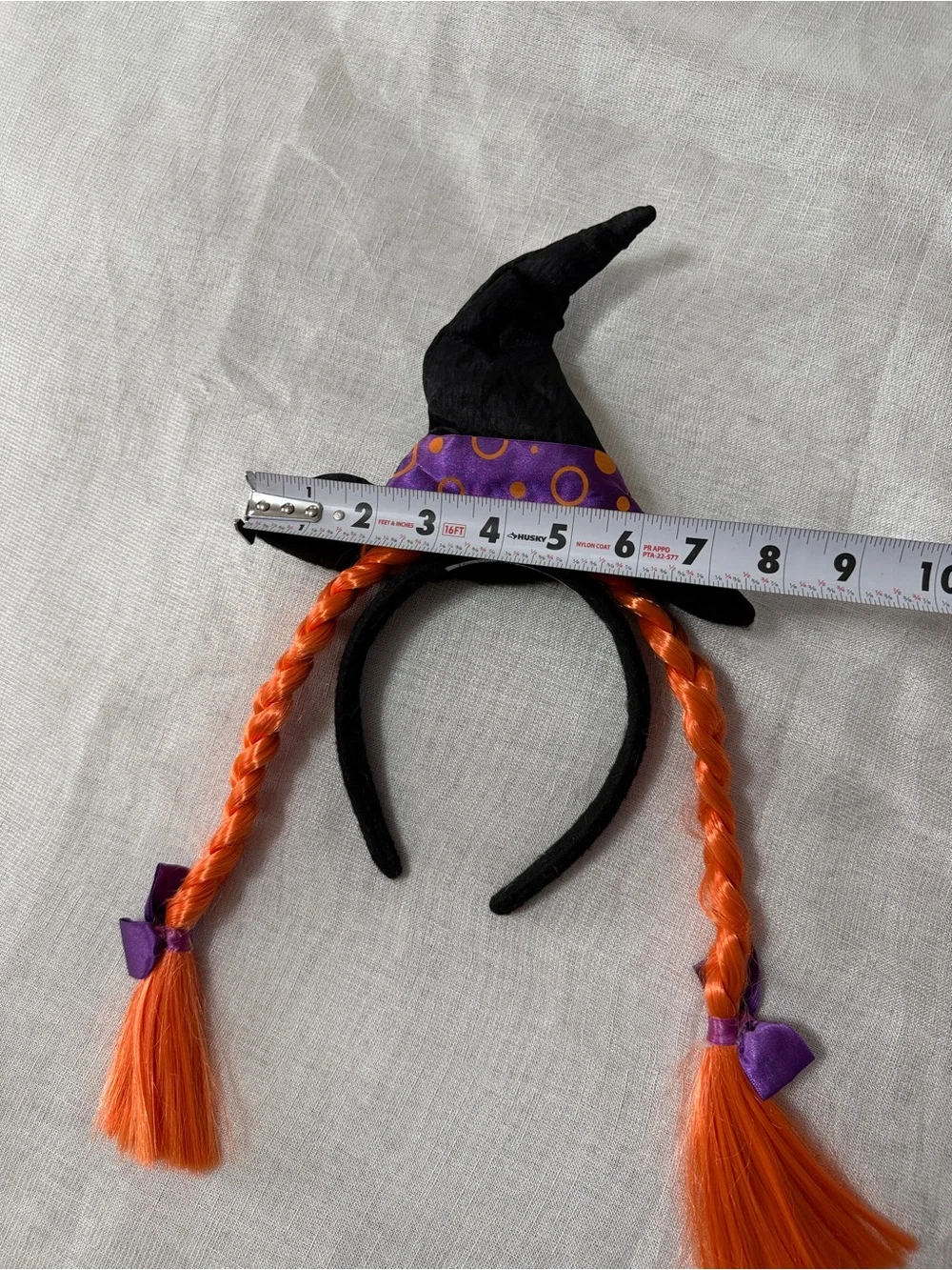 🎃 Costume Set - Witch Hat Headband, Orange Scarf & Orange Ribbon